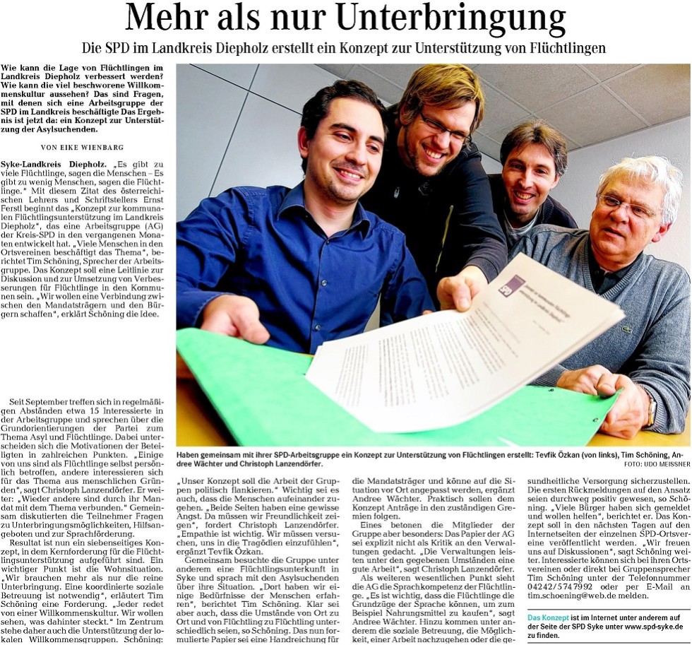 Syker Kurier 19-12-2014 - Mehr Als Nur Unterbringung Von Eike Wienbarg 980x918